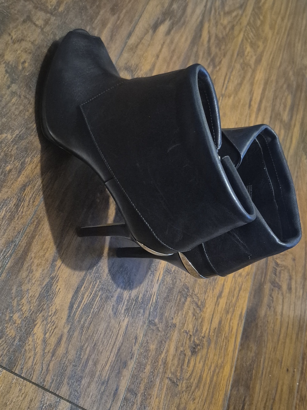 MICHAEL Michael Kors Black Leather Stiletto Ankle Booties